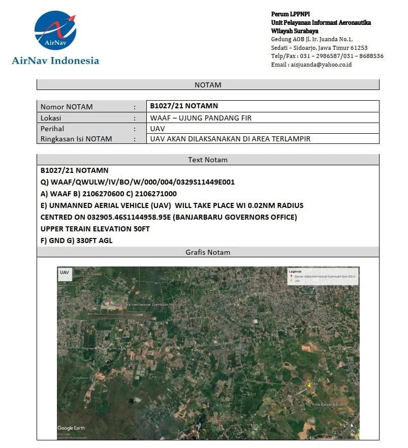 Notam untuk kegiatan sertifikasi BRPL FASI XXXI tgl 26-27 Juni. Setiap kegiatan training FASI selalu dilengkapi Notam Airnav atas permintaan Lanud TNI AU selaku FASI Daerah setempat.