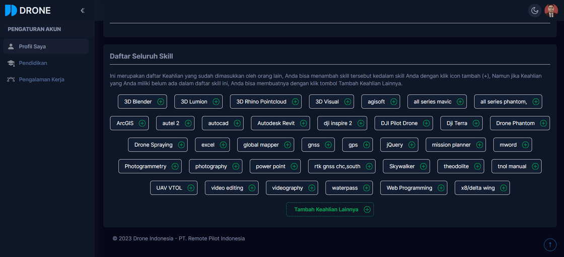 Profile Setting My Skill